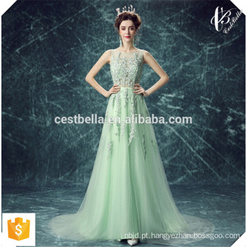 Alibaba Light Green Evening Dress Girls Party Natal Evening Vestido formal Prom Dress